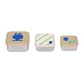 Lässig Lässig RVS snackboxes 3-delig  - Happy Trails Frog