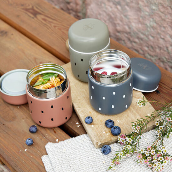 Lässig Lässig Food Jar  - Happy Prints Olive