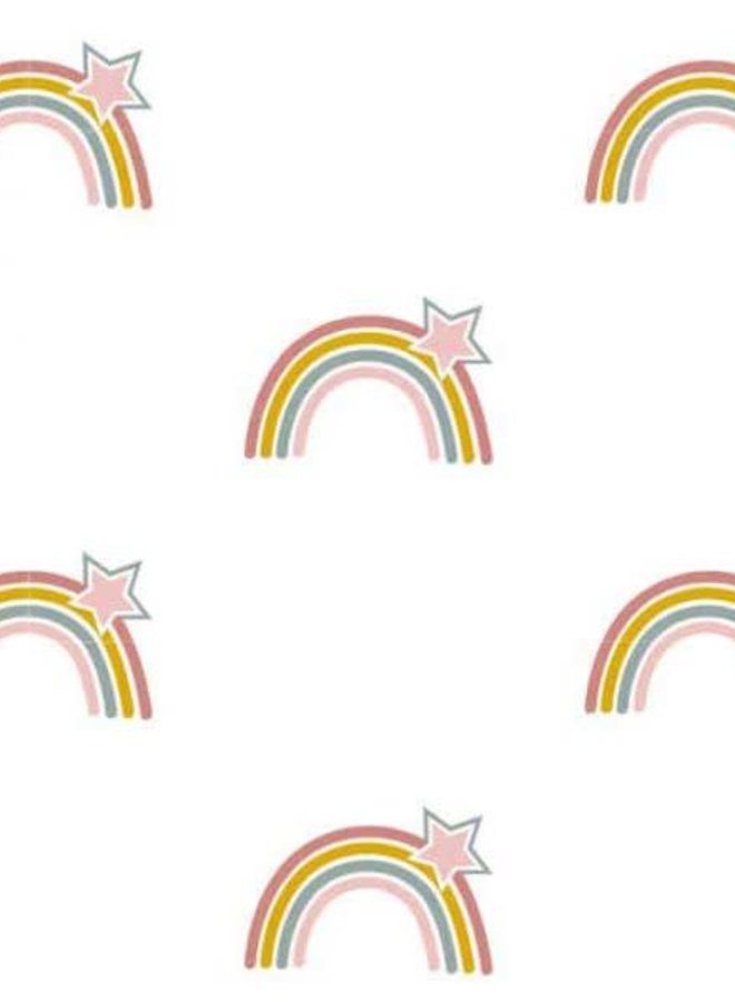 Behang regenbogen en sterren print