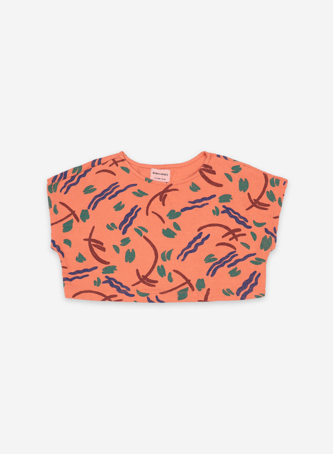 Strokes All Over Cropped Sweatshirt