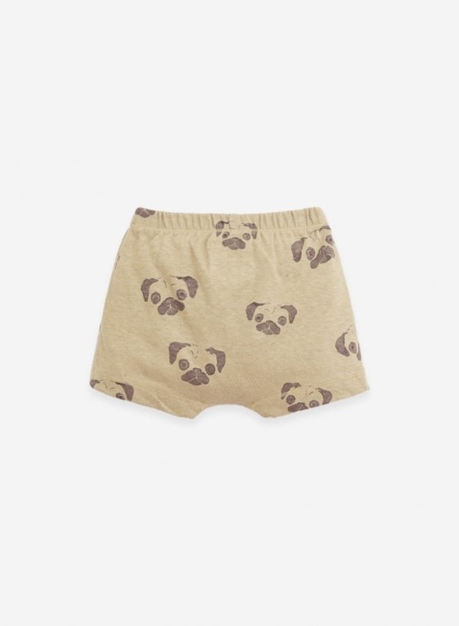 Jersey shorts with Pug print