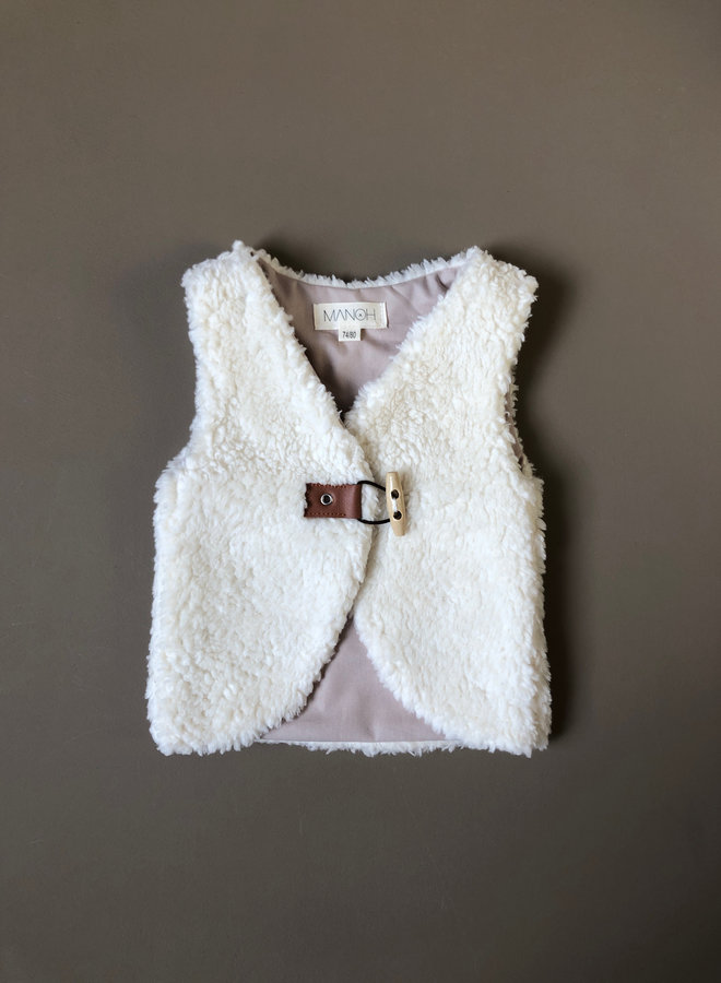 Gilet off-white teddy