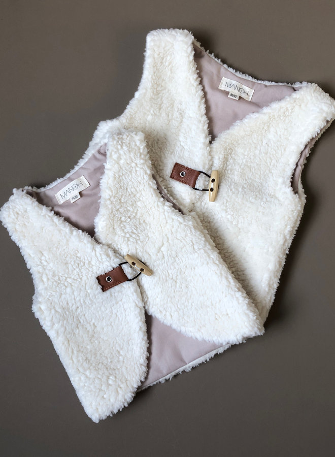 Gilet off-white teddy