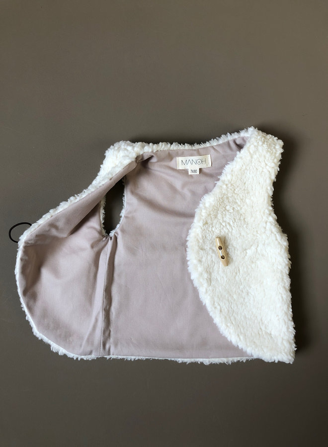 Gilet off-white teddy