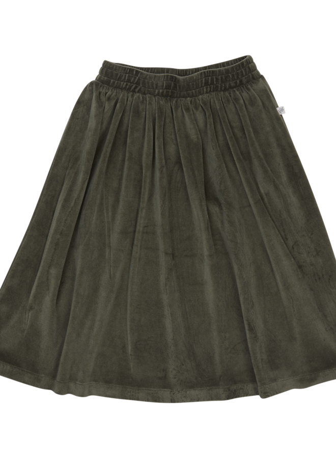 Velvet Midi Skirt - Sage