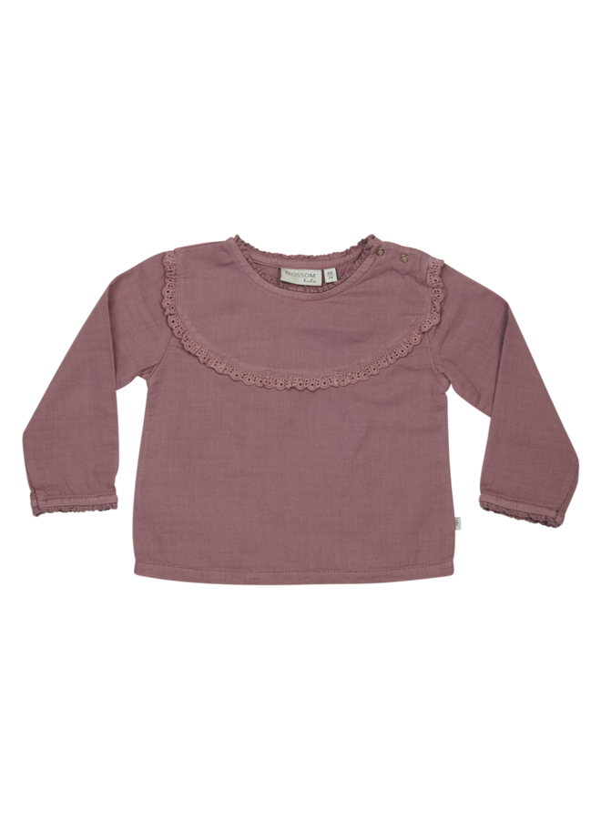 Baby tunic with lace - dusty violet