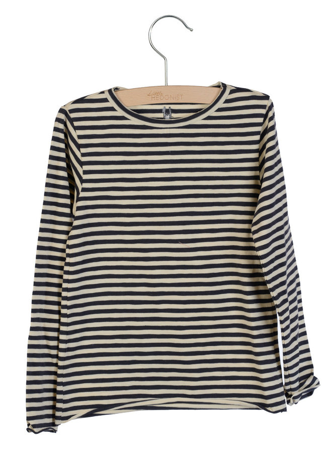 Longsleeve Elana Bleached Sand-Blue Graphite striped