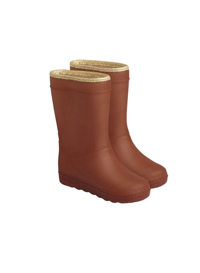Thermo boot -  Leather  brown (glitter)