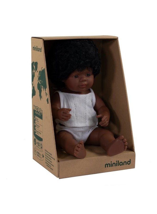 Miniland Pop Afro-Amerkiaans Meisje 38 cm