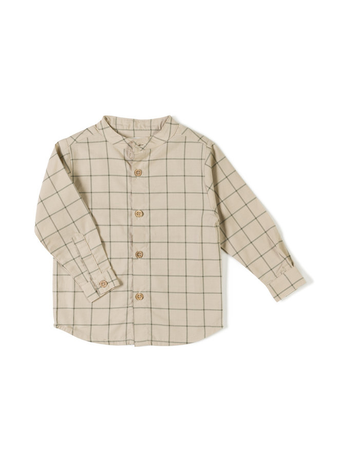 Mao blouse checkered - Grain Moss
