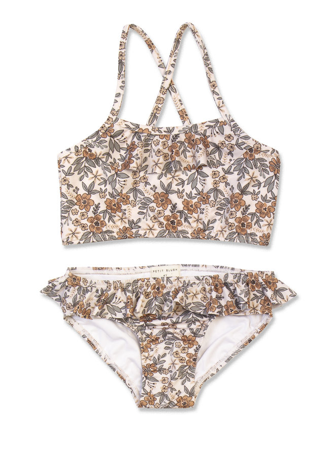 Ruffle Bikini - Vintage Flower AOP