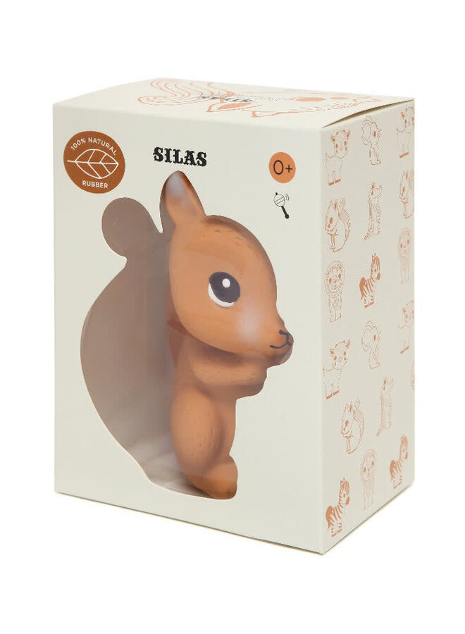 100% natural rubber toy Silas the Squirrel