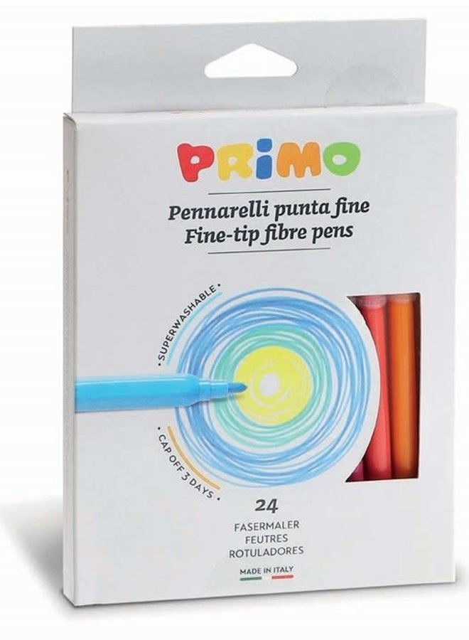 24 Viltstiften uitwasbaar dun ø2.5mm in doos
