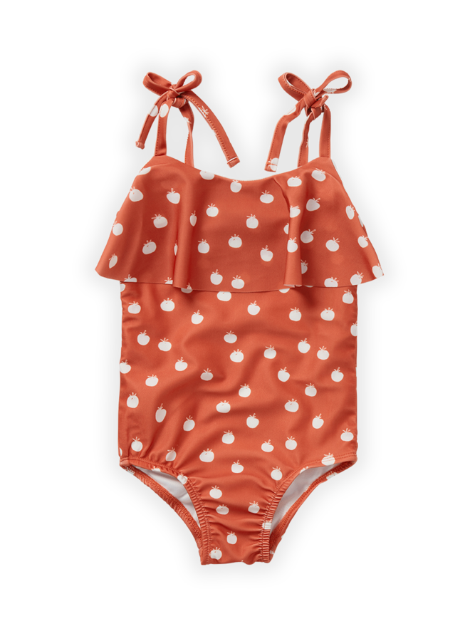 Swimsuit straps tomato print