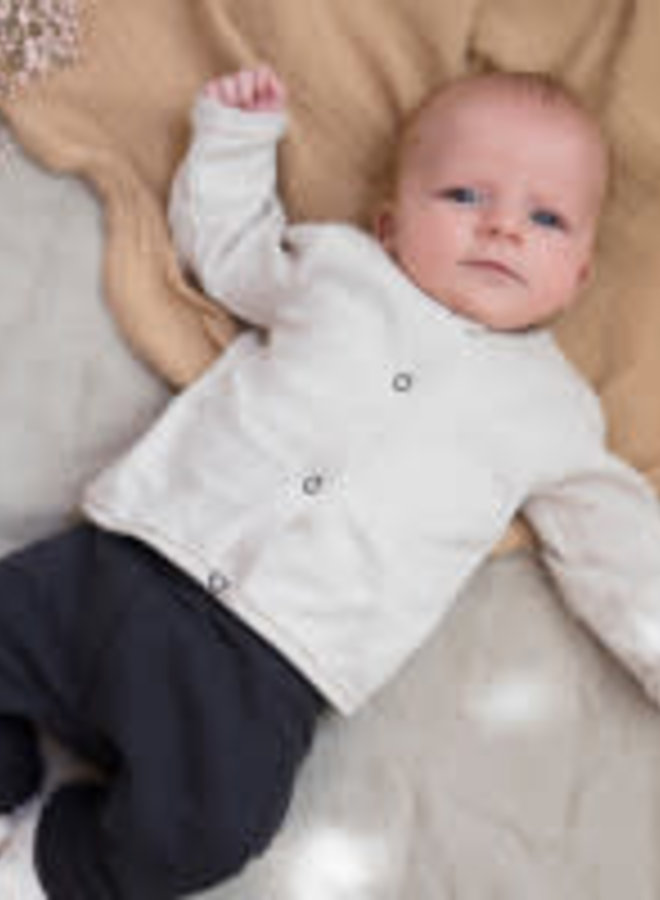 Raw-edged baby cardigan Oatmeal