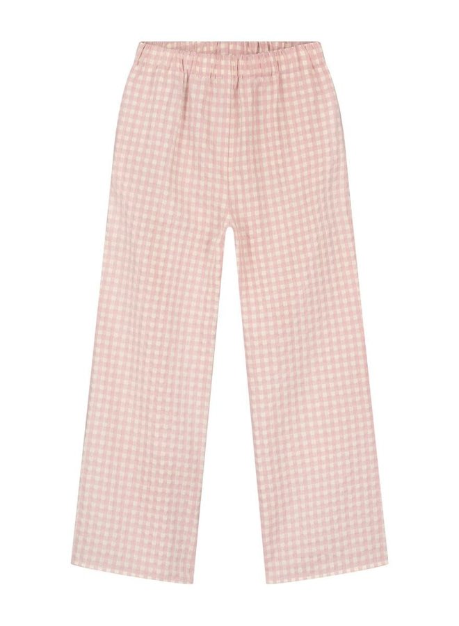 Oceane checked pants pale pink