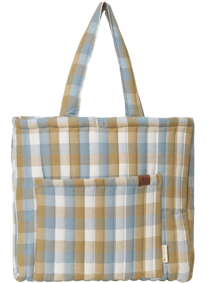 Qulited Tote Bag - Cottage Blue Checks