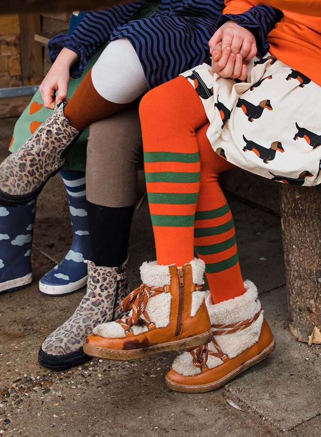 Striped orange/green - tights