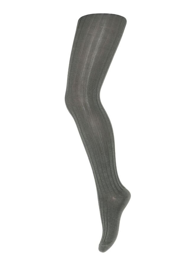 Cotton rib tights - Agave Green