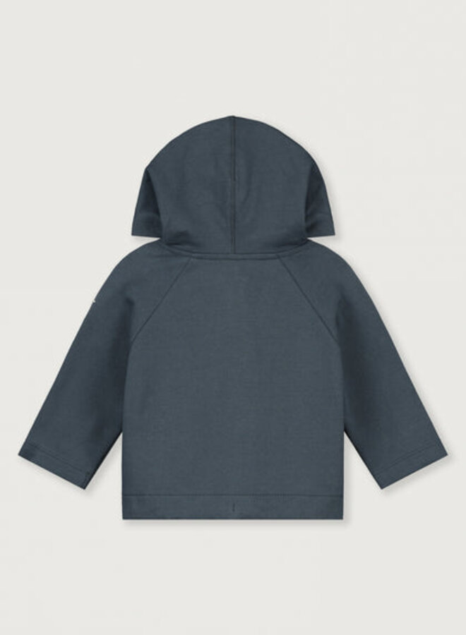 Baby Hooded Cardigan GOTS - Blue Grey