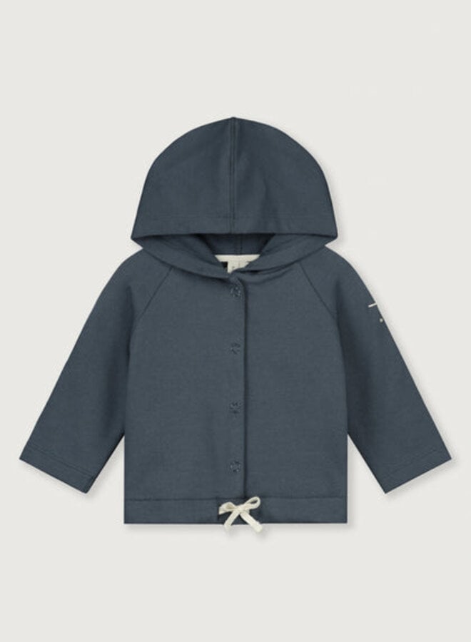 Baby Hooded Cardigan GOTS - Blue Grey