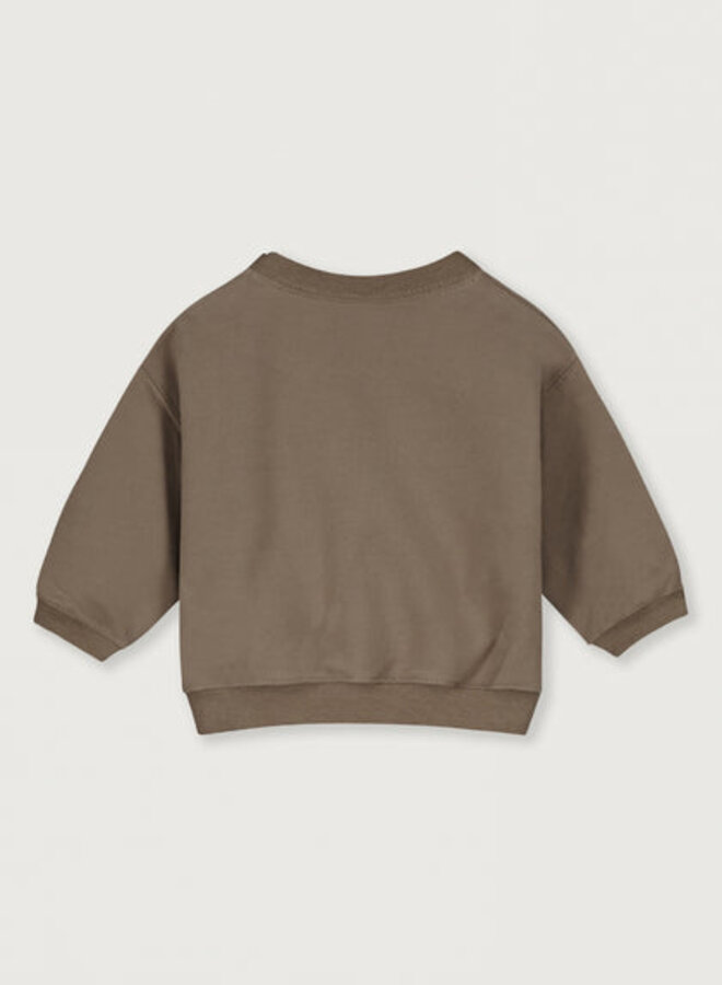 Baby Dropped Shoulder Sweater GOTS - Brownie