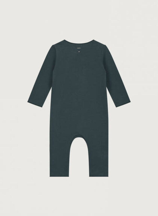 Baby Suit with Snaps GOTS - Blue Grey