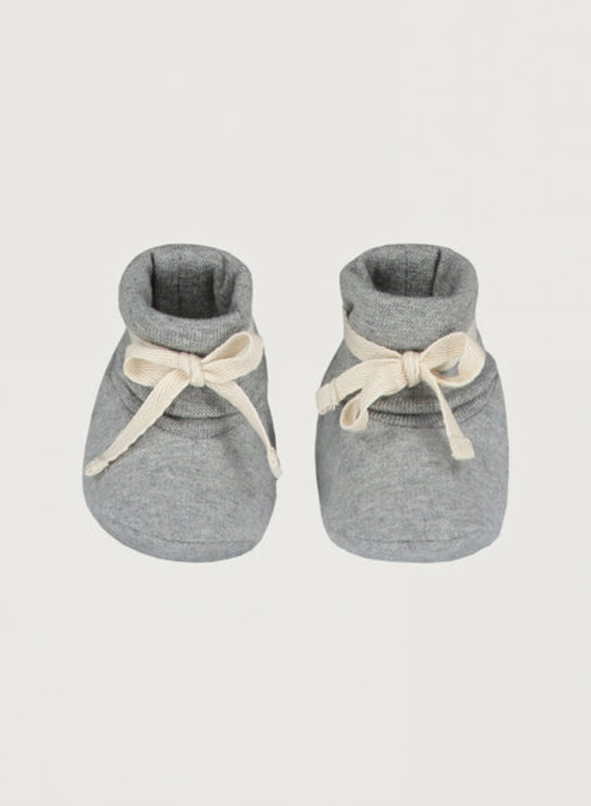 Baby Ribbed Booties GOTS - Grey Melange