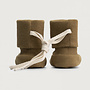 Baby Ribbed Booties GOTS - Peanut