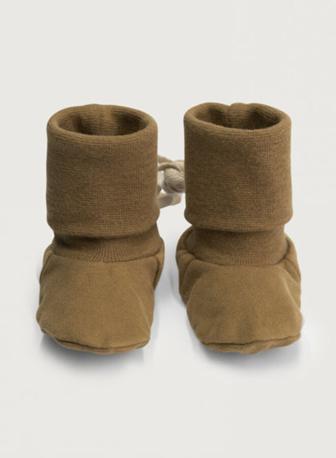 Baby Ribbed Booties GOTS - Peanut