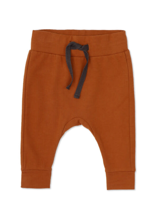 Drop-crotch baby pants - burnt sienna