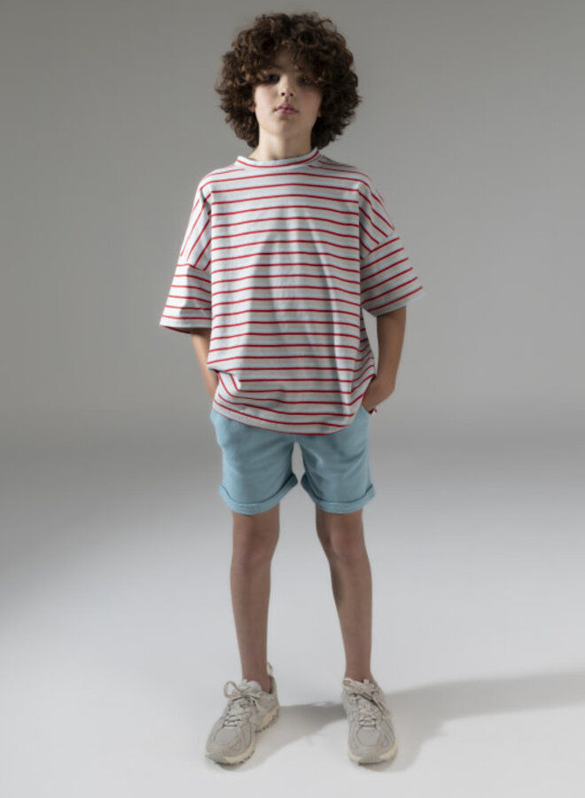 Boxy T-Shirt Cherry Stripe