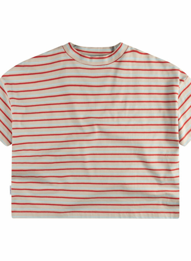 Boxy T-Shirt Cherry Stripe