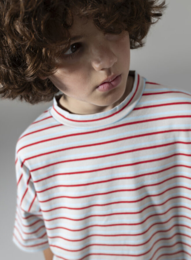 Boxy T-Shirt Cherry Stripe