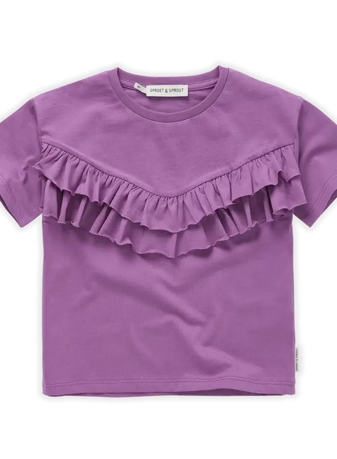 T-shirt ruffle purple