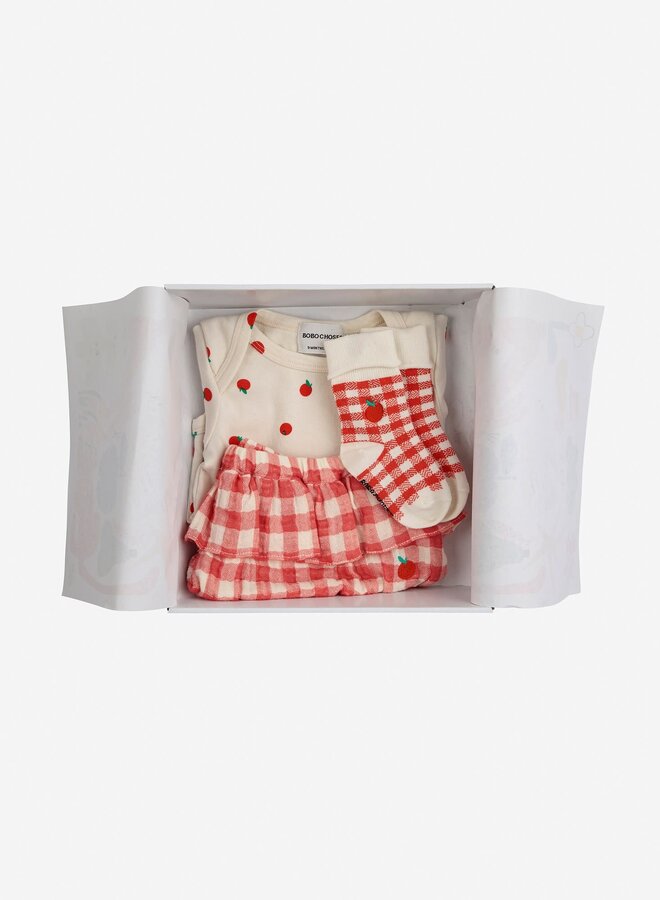 Baby Tomato set - romper en ruitroekje