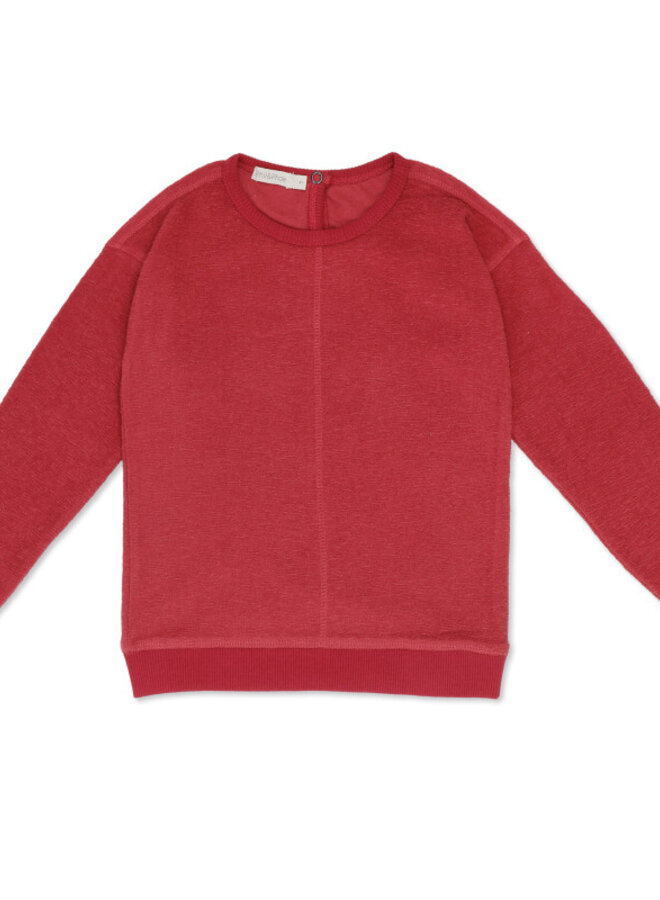 Frotté sweater slub deep coral