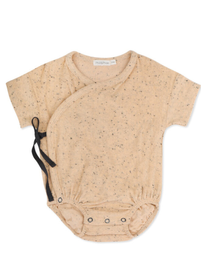 Frotté cross-over onesie speckles beach