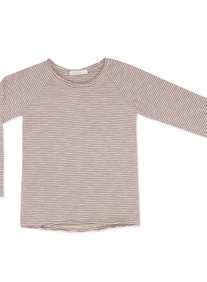 Raglan tee l/s stripes soft amethyst