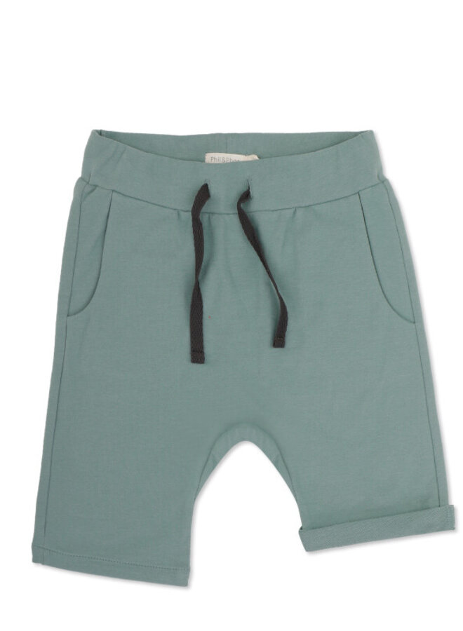 Drop-crotch shorts sea glass