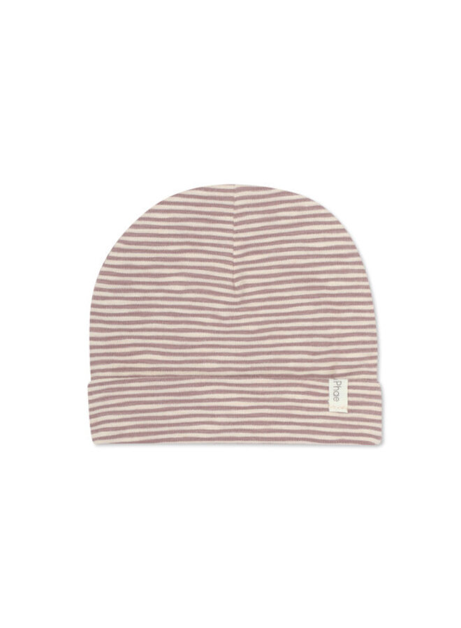 Baby hat stripes soft amethyst