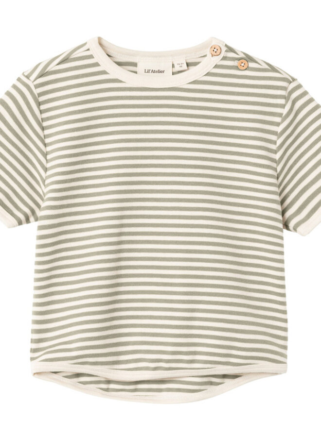 Shortsleeve Stripe - Moss Gray