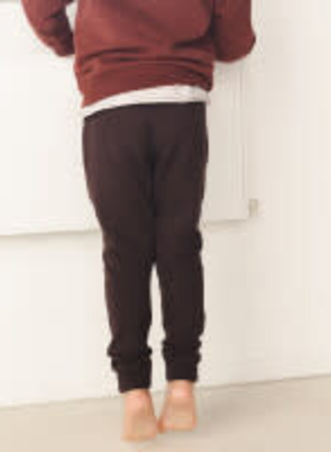 Drop-crotch sweat pants - dark umber