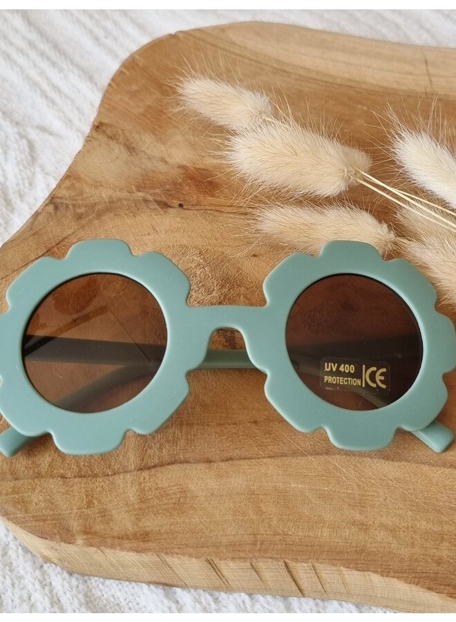 Baby- en kinder zonnebril UV400 rond - Salie