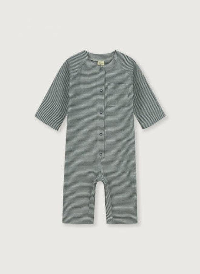 Baby Overall GOTS Blue Grey - Cream