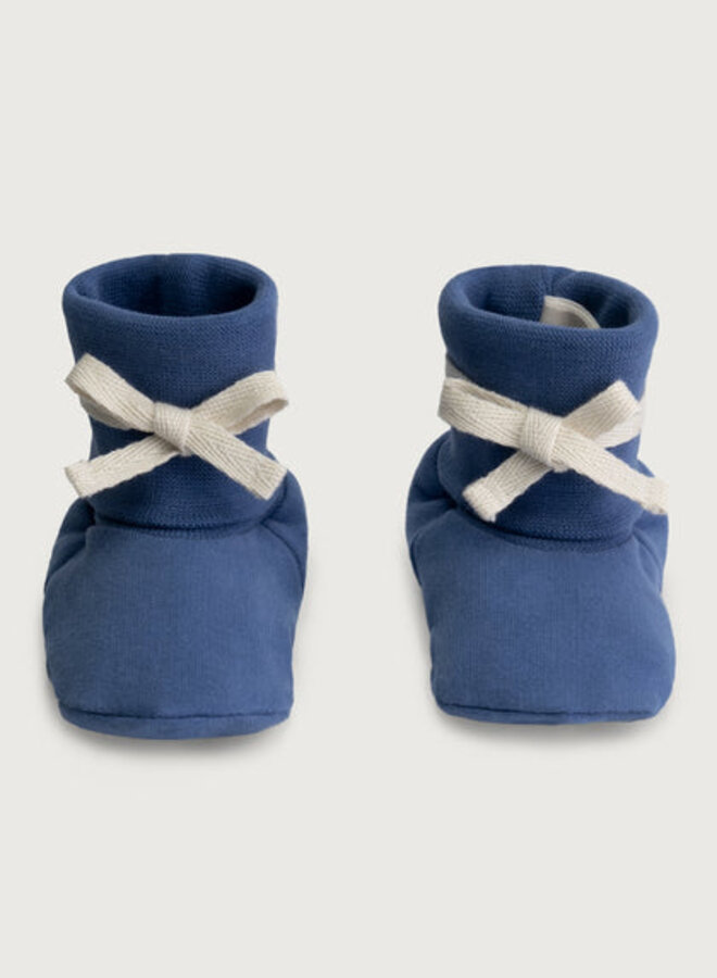 Baby Ribbed Booties GOTS Blue Moon