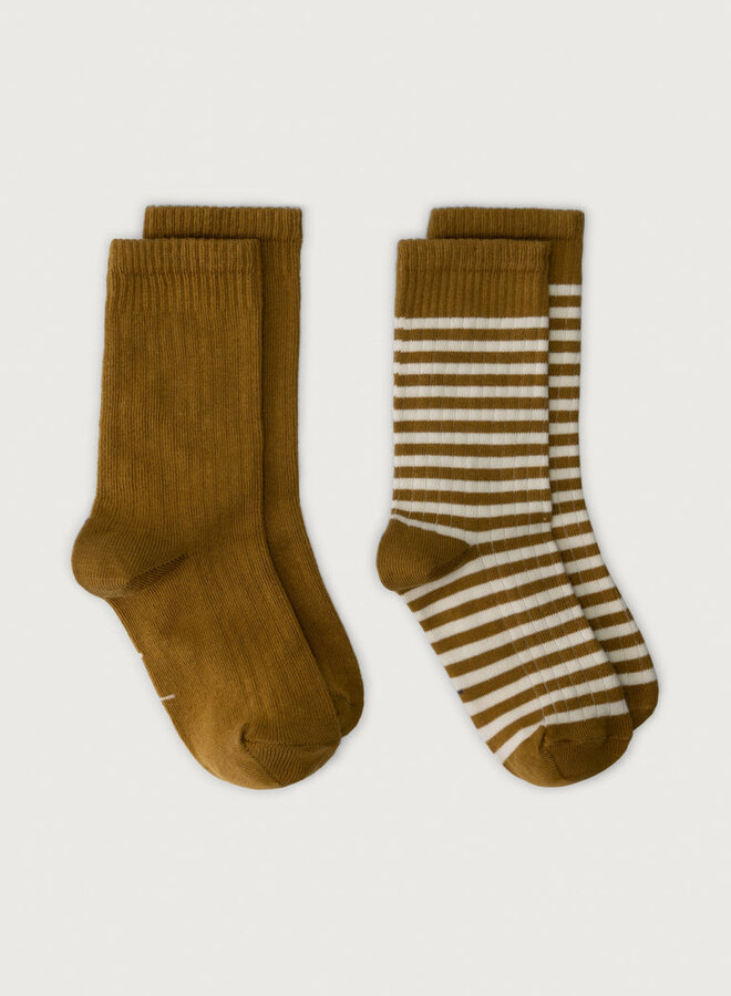 Ribbed Socks GOTS | 2-pack Peanut - Cream