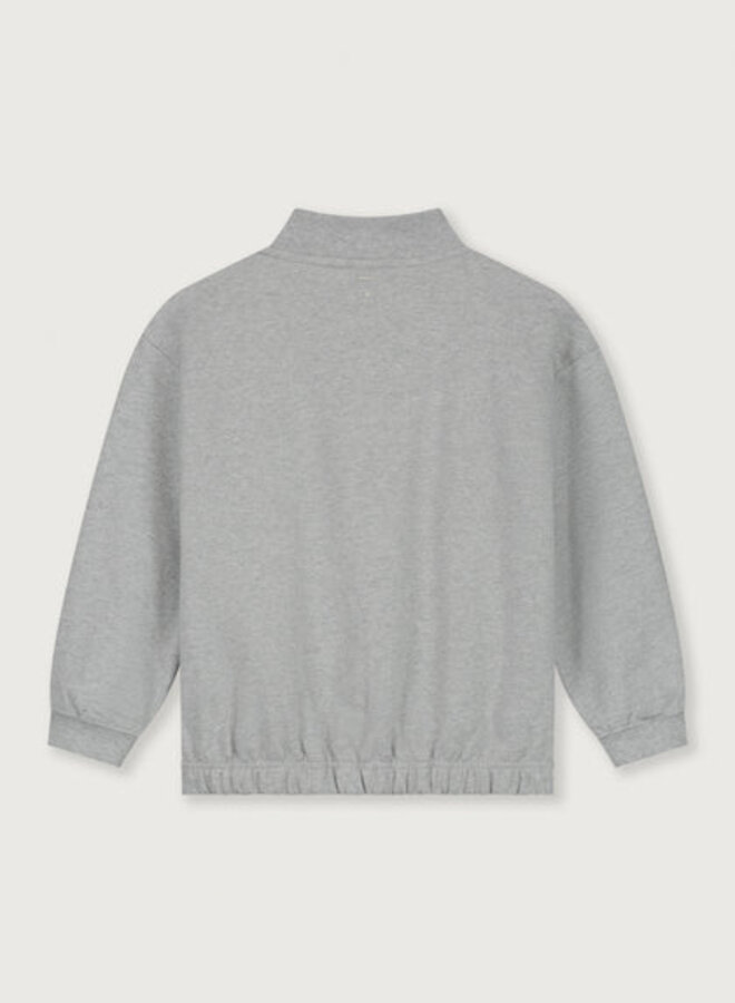 Half-zip Jumper GOTS Grey Melange