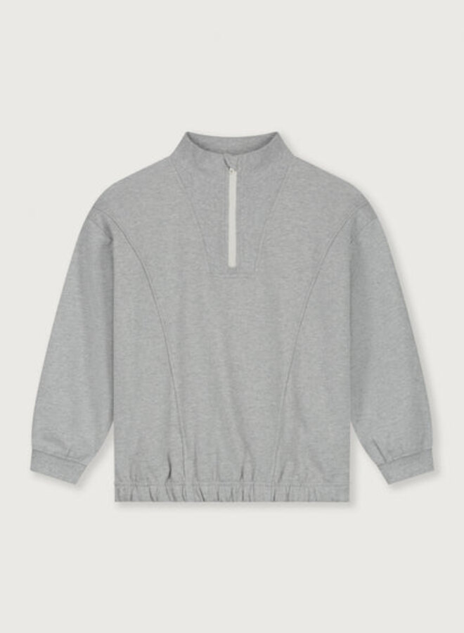 Half-zip Jumper GOTS Grey Melange