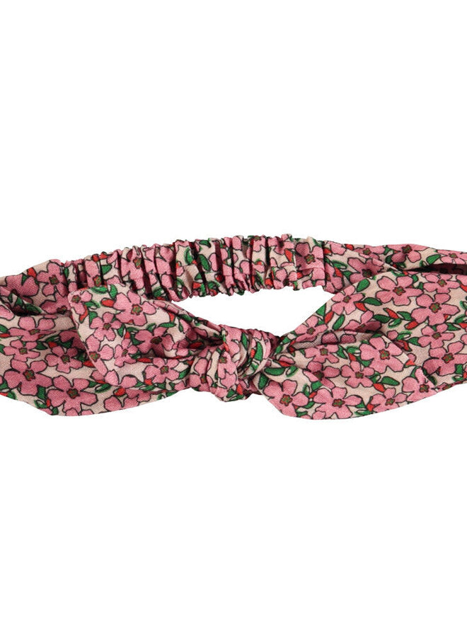 Headband w/ bow | Pink flowers